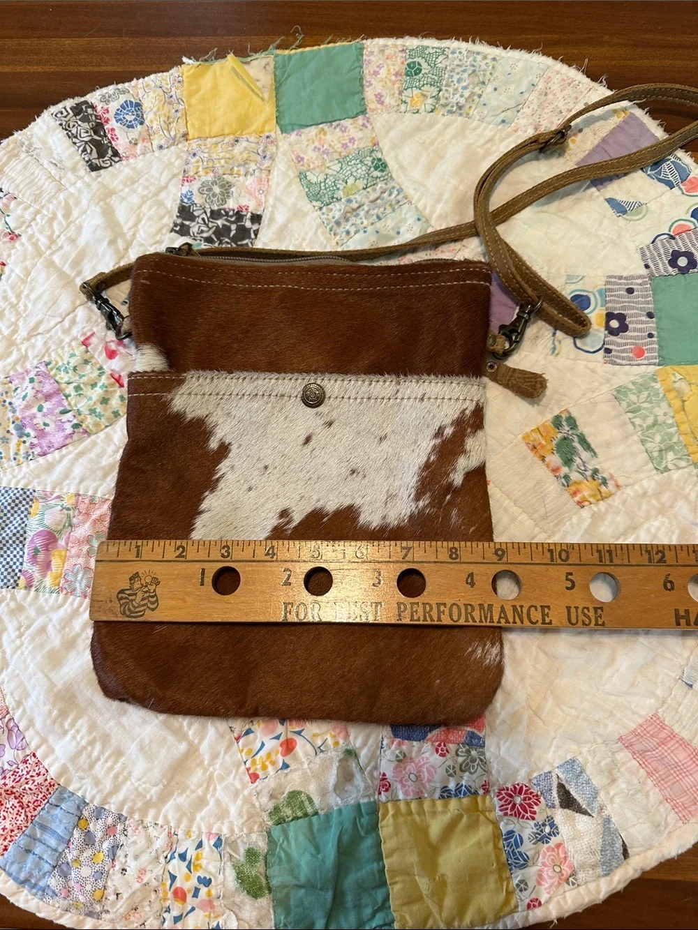 Myra Bag Brown and White Cowhide Crossbody